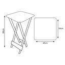 Ver imagem 3 de Kit 2 Conjuntos Bistrô Mesa com 4 Banquetas Dobráveis de Madeira Personalizada Hei - Imbuia Marrom
