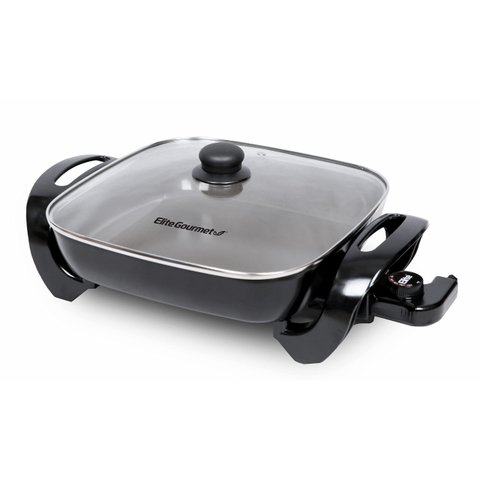 Skillet Elétrica Elite Gourmet 12"x12" com Revestimento Cerâmico (cinza)