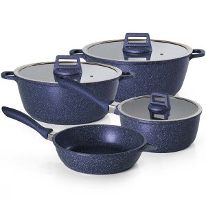 Jogo de Panelas Antiaderente Indução 4 Peças Azul Graniflon Moda do Chef