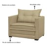 Poltrona Cama Londres Suede Bege D'monegatto - 6