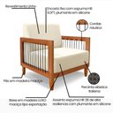 Ver imagem 4 de Kit 2 Poltronas Decorativa Marilia Linho Base em Madeira Castanho - Pallazio Cor Bege