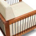 Ver imagem 5 de Kit 2 Poltronas Decorativa Marilia Linho Base em Madeira Castanho - Pallazio Cor Bege