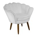 Ver imagem 1 de Poltrona Decorativa Pétala Pés Palito Suede Branco - Ds Estofados