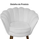 Ver imagem 5 de Poltrona Decorativa Pétala Pés Palito Suede Branco - Ds Estofados