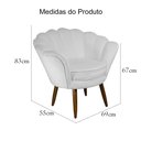 Ver imagem 4 de Poltrona Decorativa Pétala Pés Palito Suede Branco - Ds Estofados