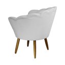 Ver imagem 3 de Poltrona Decorativa Pétala Pés Palito Suede Branco - Ds Estofados