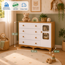 Ver imagem 5 de Cômoda Infantil Uli Peroba em 100% MDF Branco com Amêndoa Branco Amêndoa