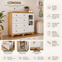 Ver imagem 4 de Cômoda Infantil Uli Peroba em 100% MDF Branco com Amêndoa Branco Amêndoa