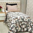 Ver imagem 1 de Coberdrom Edredom Moto Solteiro Dupla Face Malha Manta Soft Bege