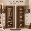 Ver imagem 4 de Sapateira Armário Vertical Reflecta Thor com LED Multiuso - Jequitibá