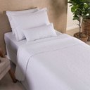 Ver imagem 2 de Kit Cobre Leito Solteiro Bordado Urbany Hipercal 400 Fios Branco