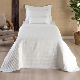 Kit Cobre Leito Solteiro Bordado Urbany Hipercal 400 Fios Branco - 3