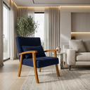 Ver imagem 3 de Kit 2 Poltrona Jade Boucle Almofada Estofada Sala de Estar Moderna Decorativa:azul