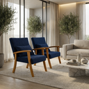 Ver imagem 1 de Kit 2 Poltrona Jade Boucle Almofada Estofada Sala de Estar Moderna Decorativa:azul
