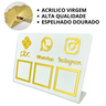 Placa Tripla Pix Instagram Whatsapp Acrílico Qr Code Display 22x15cm - 3