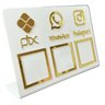 Placa Tripla Pix Instagram Whatsapp Acrílico Qr Code Display 22x15cm - 1