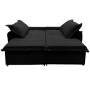 Ver imagem 6 de Sofá Cama 2 Lugares Singapura Reclinável 190cm em Bouclê com Catraca Reforçada e 2 Almofadas:Preto