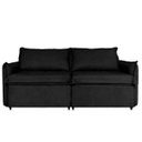 Ver imagem 3 de Sofá Cama 2 Lugares Singapura Reclinável 190cm em Bouclê com Catraca Reforçada e 2 Almofadas:Preto