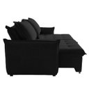 Ver imagem 7 de Sofá Cama 2 Lugares Singapura Reclinável 190cm em Bouclê com Catraca Reforçada e 2 Almofadas:Preto