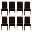 Ver imagem 1 de Kit 8 Cadeiras Decorativas Sala de Jantar Luxo Sueli Facto Marrom - Mozzelar
