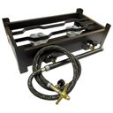 Ver imagem 3 de Fogareiro Gás 2 Bocas Semi Industrial Alta Pressão com Chapa Estilofer P003