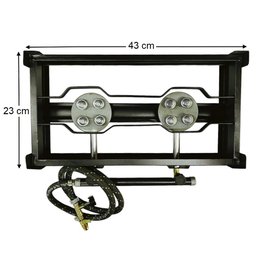 Fogareiro Gás 2 Bocas Semi Industrial Alta Pressão com Chapa Estilofer P003 - 4