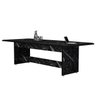 Mesa Retangular Sala de Jantar Mdf 220x80 Estampa Mármore Branco Base Pérola Sofisticada - 3