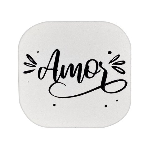 Suporte Decorativo de madeira Amor Branco 6x6x5 cm - D’Rossi