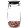 Pote Vidro Porta Mantimentos Alimentos Tampa Hermética Preta a Vácuo Organizador 22cm 1500ml Wincy - 1