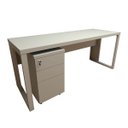 Ver imagem 4 de Mesa Escrivaninha Industrial 1,90m com Gaveteiro e Pés Metal Cor:cinza Claro