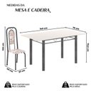 Ver imagem 3 de Conjunto de Mesa Tubular com 6 Cadeiras Lara Prata/Bege