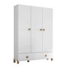 Guarda-roupa Infantil 3 Portas Melody Branco Móveis Estrela - 1