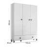 Guarda-roupa Infantil 3 Portas Melody Branco Móveis Estrela - 2