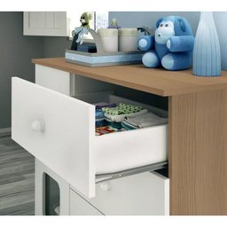 Guarda-roupa e Cômoda Infantil Xodo Branco Almendra Móveis Estrela - 8
