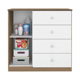 Guarda-roupa e Cômoda Infantil Xodo Branco Almendra Móveis Estrela - 6