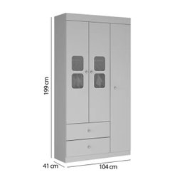 Guarda-roupa e Cômoda Infantil Xodo Branco Almendra Móveis Estrela - 4