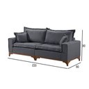 Ver imagem 3 de Sofá 3 Lugares Living M-47 Veludo Martins Grafite