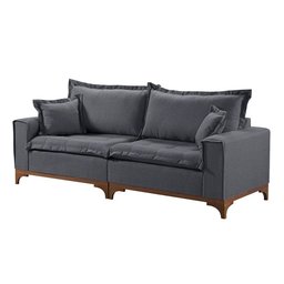 Sofá 3 Lugares Living M-47 Veludo Martins Grafite - 1