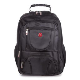 Mochila para Notebook Executiva Reforçada com Cabo de Aço em Nylon Swissland Lira Preta - 1 Mochila para Notebook Executiva Reforçada com Cabo de Aço em Nylon Swissland Lira Preta - 1