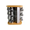 Porta Condimentos Giratório Inox com Base de Bambu 12 Potes 90ml - 1