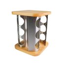 Ver imagem 5 de Porta Condimentos Giratório Inox com Base de Bambu 12 Potes 90ml