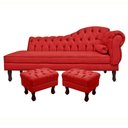 Ver imagem 1 de Divã Recamier Namoradeira C/Capitonê+ 02 Puffs-Ecotec Decor