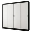 Ver imagem 1 de Conjunto 2 Guarda-Roupas 4 Portas de Correr Preto/Branco Tokio Madesa
