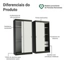 Ver imagem 4 de Conjunto 2 Guarda-Roupas 4 Portas de Correr Preto/Branco Tokio Madesa