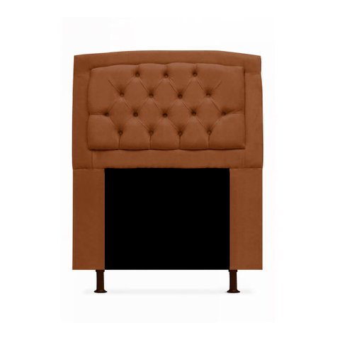 Cabeceira Geovana Para Cama Box Solteiro 90cm com Capitonê Suede - Ecotec Decor:Marrom