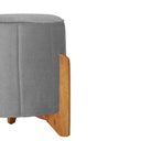 Ver imagem 2 de Puff Jade Pés de Madeira Suede: Cinza