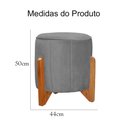 Ver imagem 4 de Puff Jade Pés de Madeira Suede: Cinza