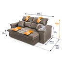 Ver imagem 2 de Sofá Retrátil Reclinável Trento 2,00m Suede Velut Tabaco Molas no Assento - King House