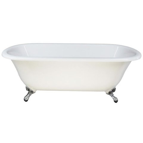 Banheira Paola, Vitoriana Imersão, Clássica, Branca 175x82x63, sem Hidromassagem, Pés Cromados, Vers