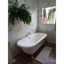 Banheira Paola, Vitoriana Imersão, Clássica, Branca 175x82x63, sem Hidromassagem, Pés Cromados, Vers - 6